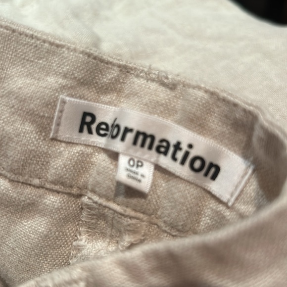 🎀 REFORMATION Mason high rise linen trouser pants 0P - Picture 4 of 12